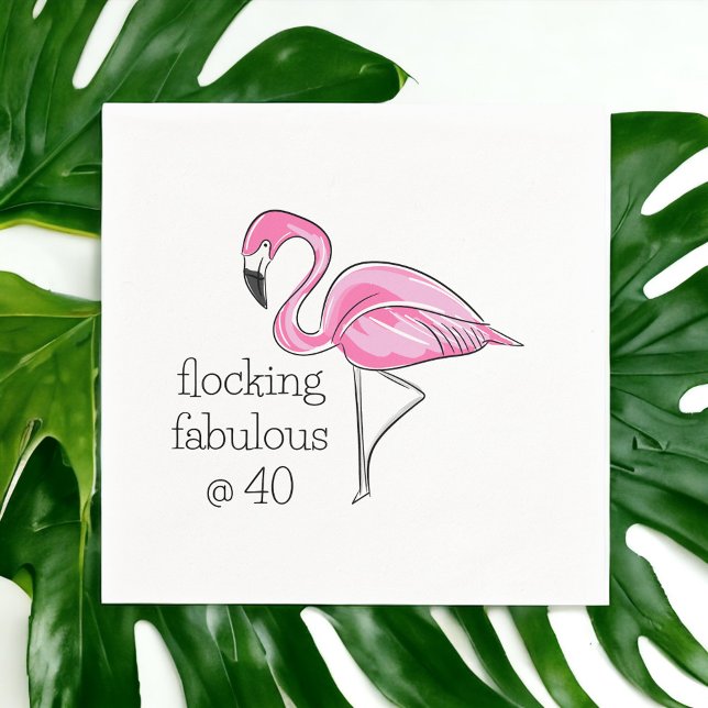 Serviette En Papier Flamant rose rose flockant fabuleux à quarante (Créateur téléchargé)