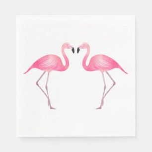 Serviette En Papier Flamant rose rose Mariage tropical Fête des mariée