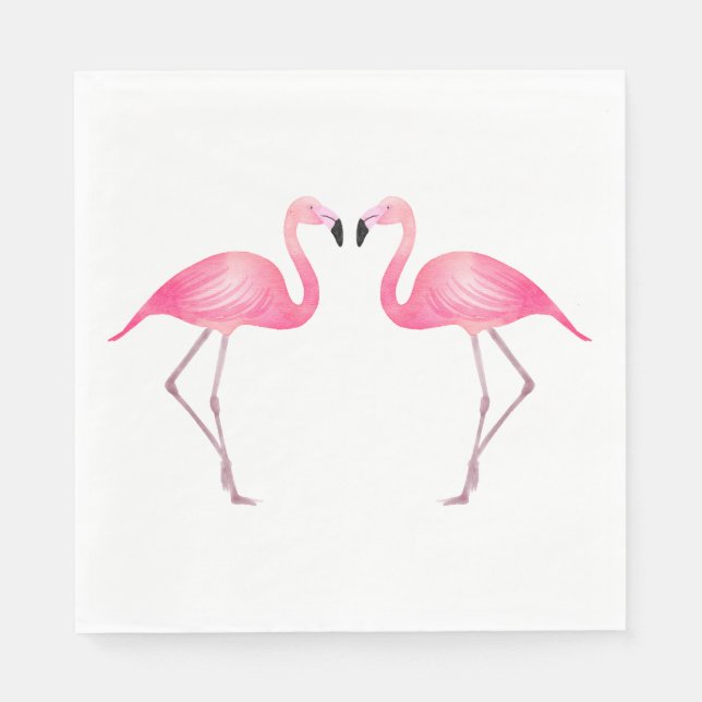 Serviette En Papier Flamant rose rose Mariage tropical Fête des mariée (Devant)