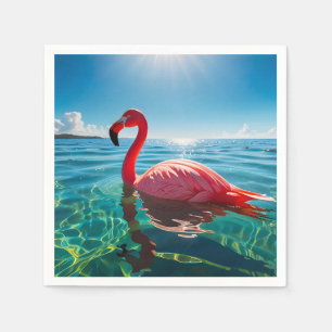 Serviette En Papier Flamant rose Rose Sous Le Ciel