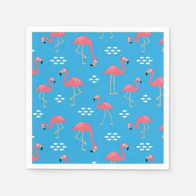 Serviette En Papier Flamant rose serviettes (Devant)