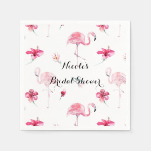 Serviette En Papier Flamant rose Tropiques Été Anniversaire Fête Éléga