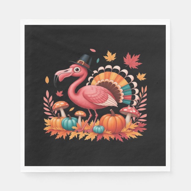 Serviette En Papier Flamant rose Turquie mignonne Flamant rose Turquie (Devant)