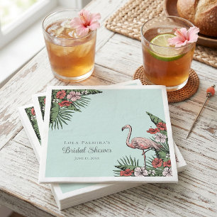 Serviette En Papier Flamant Tropical Moderne