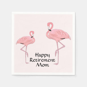 Serviette En Papier Flamants roses roses Bonne retraite pour mère