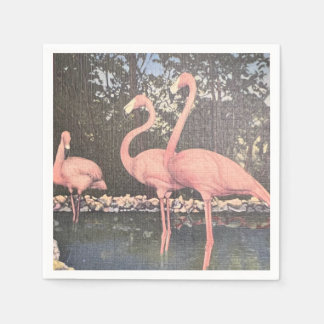 Serviette En Papier Flamants roses Vintages de Floride