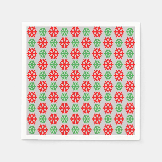 Serviette En Papier Flambeaux rouges et verts de Noël (Devant)