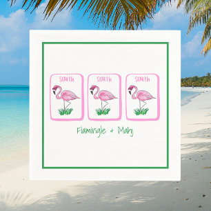Serviette En Papier Flamingle & Mahj Flamant Rose Mahjong