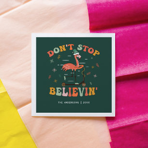 Serviette En Papier Flamingo Drôle Noël Personnalisé