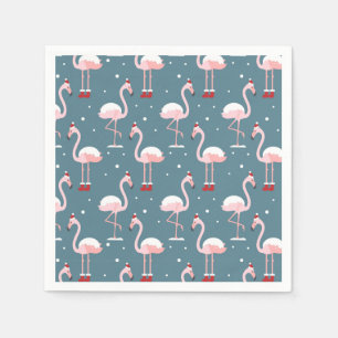 Serviette En Papier Flamingo Noël Tropical