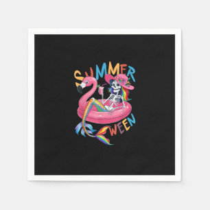 Serviette En Papier Flamingo squelette Summerween Halloween Eté Femme