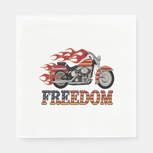 Serviette En Papier Flammes de moto Liberté (Devant)