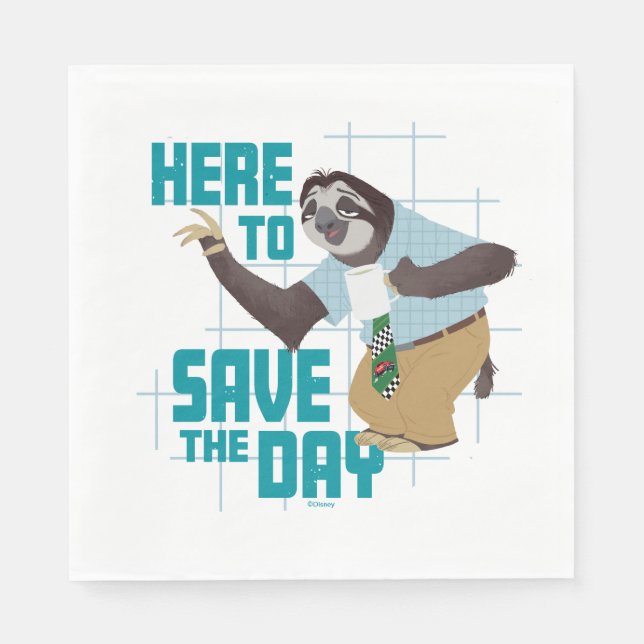 Serviette En Papier Flash Slothmore - Here to Save the Day (Devant)
