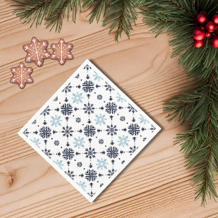 Serviette En Papier Flèche de neige bleu clair et blanc
