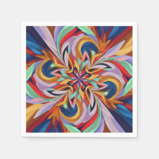 Serviette En Papier Fleur Abstraite vive - Mur d'art coloré