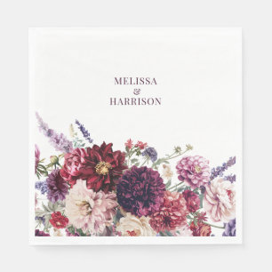 Serviette En Papier Fleur automne Dahlia Merci foncé