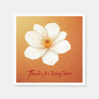 Serviette En Papier Fleur blanche