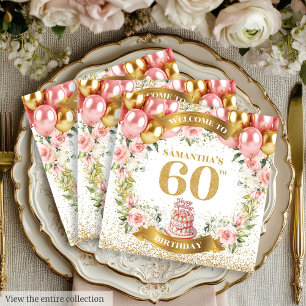 Serviette En Papier Fleur Boho 60e Anniversaire Radiant