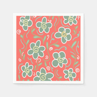 Serviette En Papier Fleur colorée