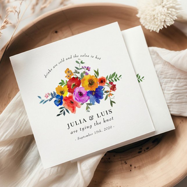 Serviette En Papier Fleur colorée Fiesta Mariage mexicain Fiançailles (Créateur téléchargé)