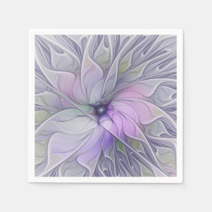 Serviette En Papier Fleur d'art fractal abstrait de beauté époustoufla