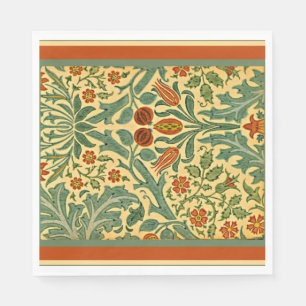 Serviette En Papier Fleur d'automne, célèbre William Morris motif,