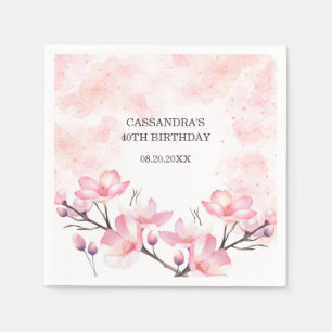 Serviette En Papier Fleur de cerisier moderne Pink Splash Anniversaire