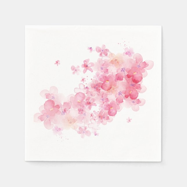Serviette En Papier Fleur de cerisier rose (Devant)