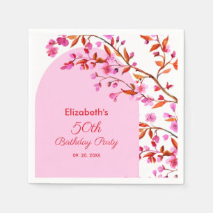Serviette En Papier Fleur de cerisier Sakura rose blanc Anniversaire