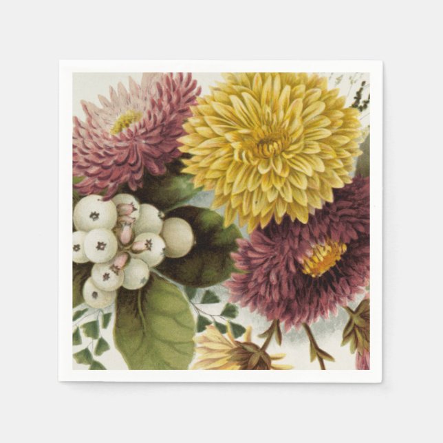 Serviette En Papier Fleur de chrysanthème mère florale (Devant)
