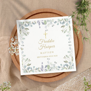 Serviette En Papier Fleur de lilas aquarelle baptême