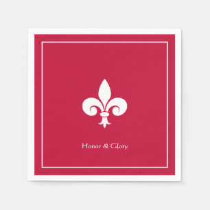 Serviette En Papier Fleur de lis ou Lily Flower sur Bourgogne