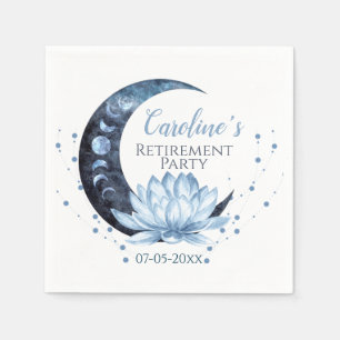 Serviette En Papier Fleur de Lotus Bleu de la partie de retraite