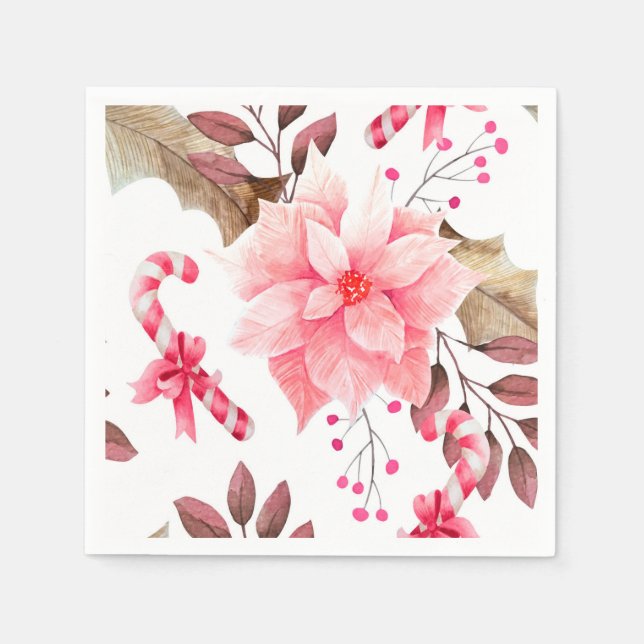 Serviette En Papier Fleur de Noël (Devant)