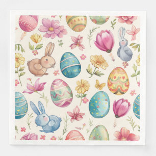 Serviette En Papier Fleur de printemps Pâques 6