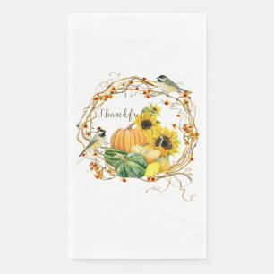 Serviette En Papier Fleur de tournesol de Thanksgiving Merci Citrouill
