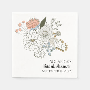 Serviette En Papier Fleur d'été bleu clair rose rose