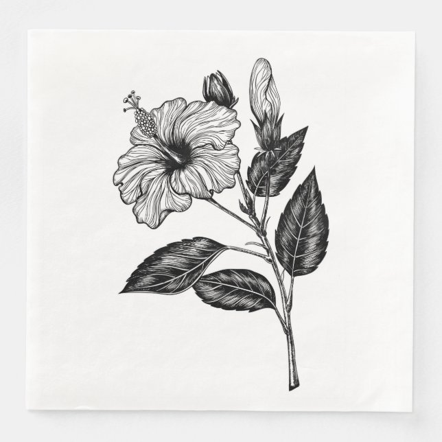 Serviette En Papier Fleur d'Hibiscus III (Devant)