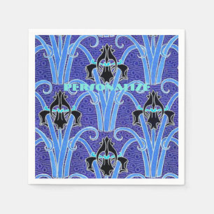 Serviette En Papier Fleur d'iris Art nouveau élégant art vintage