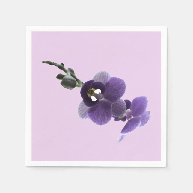 Serviette En Papier Fleur d'orchidées pourpres, (Devant)