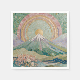 Serviette En Papier Fleur éthérée : Pastel Mosaic Volcano au printemps