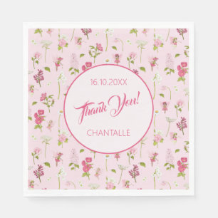 Serviette En Papier Fleur Fairy Merci Nom Date