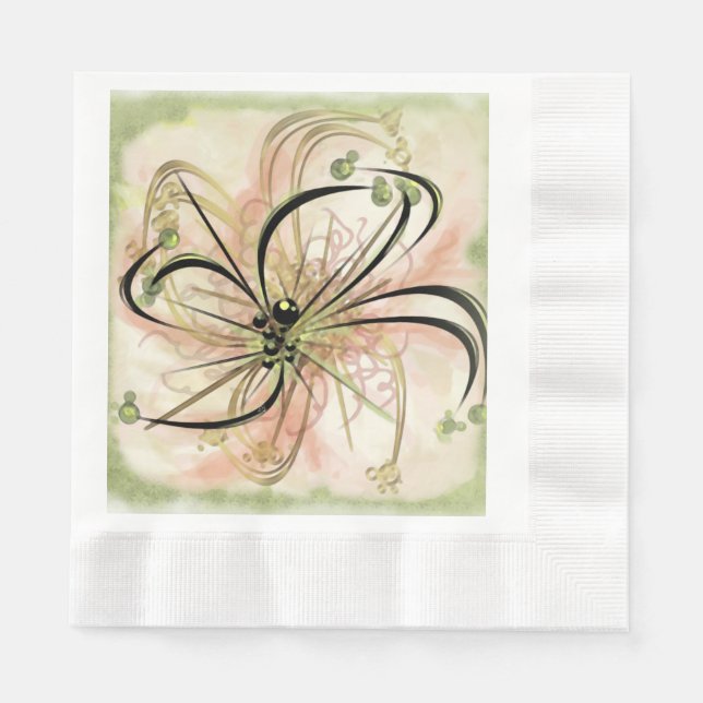 Serviette En Papier Fleur fantaisie (Devant)