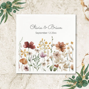Serviette En Papier Fleur Florale Jolie Aquarelle Personnalisée