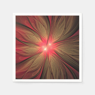 Serviette En Papier Fleur fractale de fansy rouge