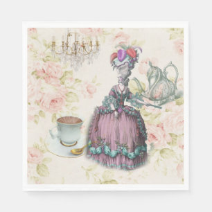 Serviette En Papier Fleur française Marie Antoinette Paris Tea Party
