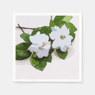 Serviette En Papier Fleur Gardenia blanche