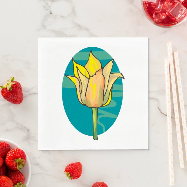 Serviette En Papier Fleur jaune (Créateur téléchargé)