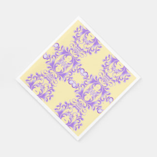 Serviette En Papier Fleur océanique : Harmonie violette / Art élégant