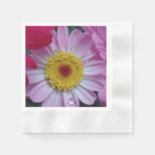 Serviette En Papier Fleur rose et jaune